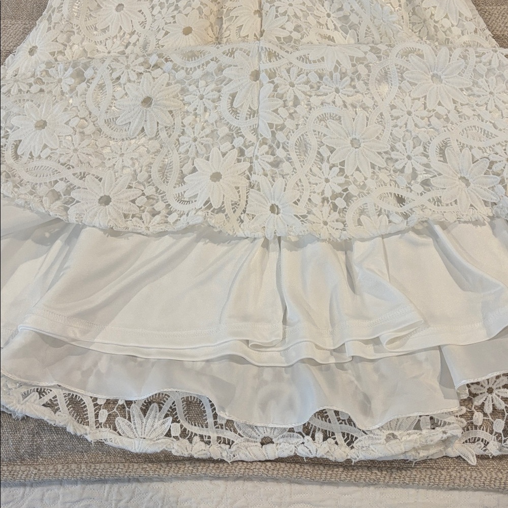 VTG Sue Wong Nocturne White Floral Lace Midi A-Line Dress Size 8 NEW - Picture 10 of 13